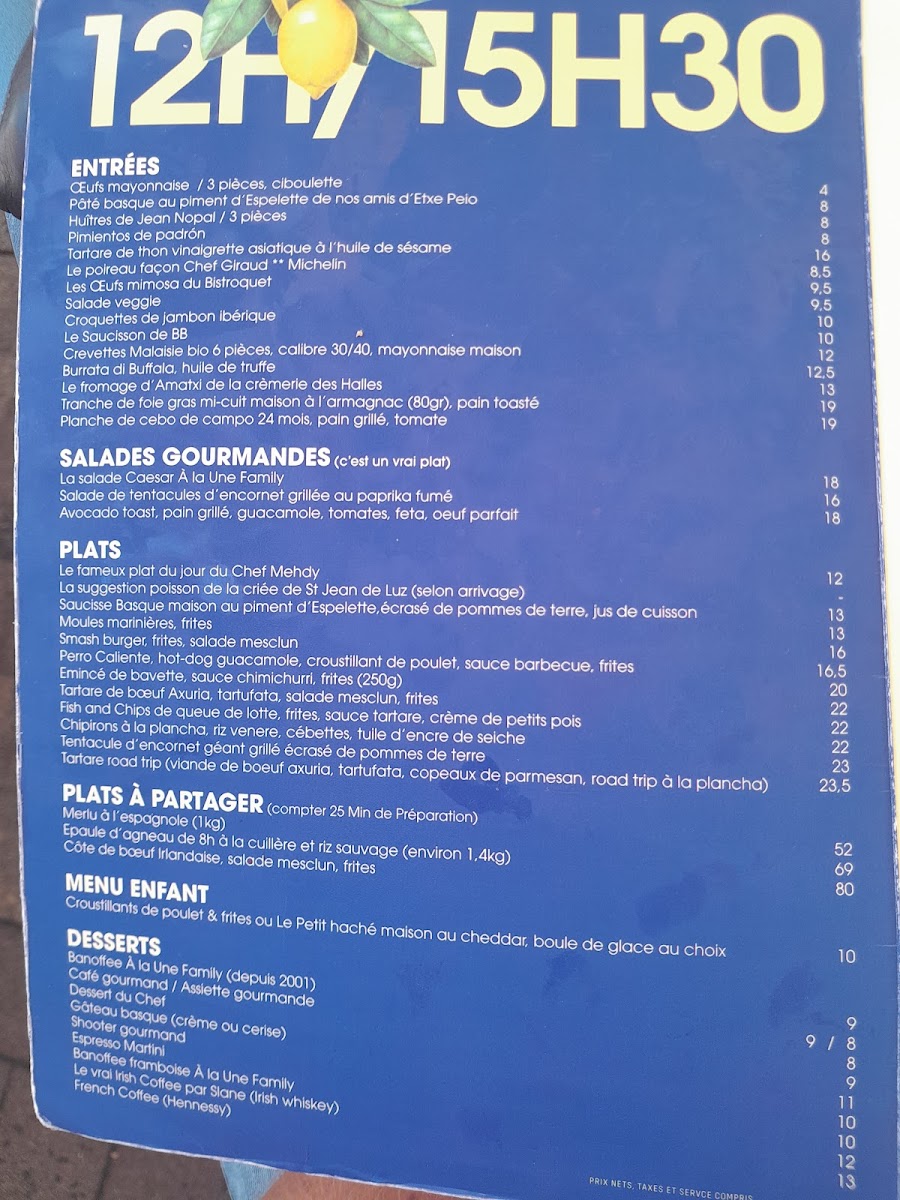 Chez BB: Bistroquet Biarritz Photo Menu 5