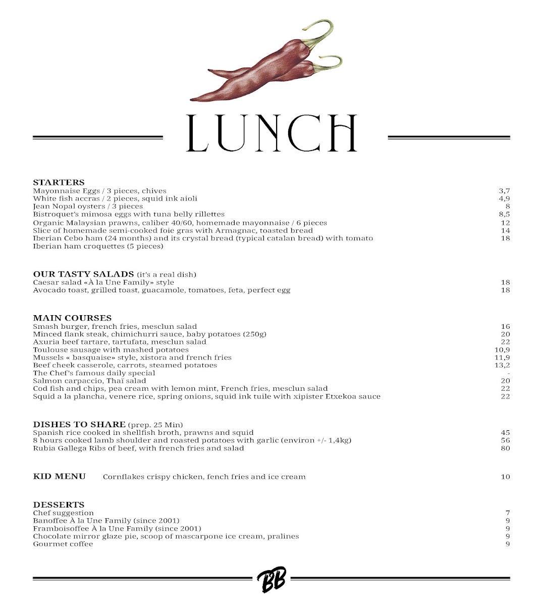 Chez BB: Bistroquet Biarritz Photo Menu 6
