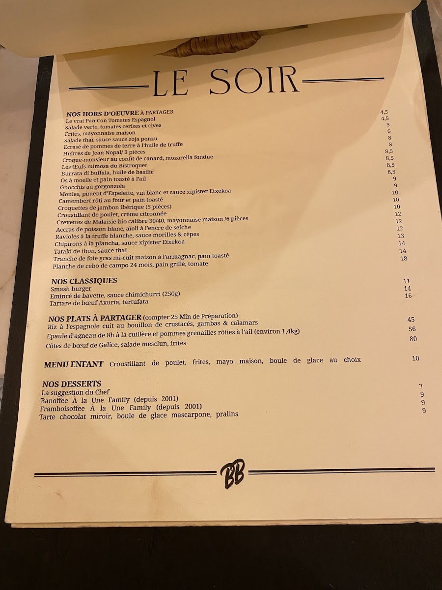 Chez BB: Bistroquet Biarritz Photo Menu 7
