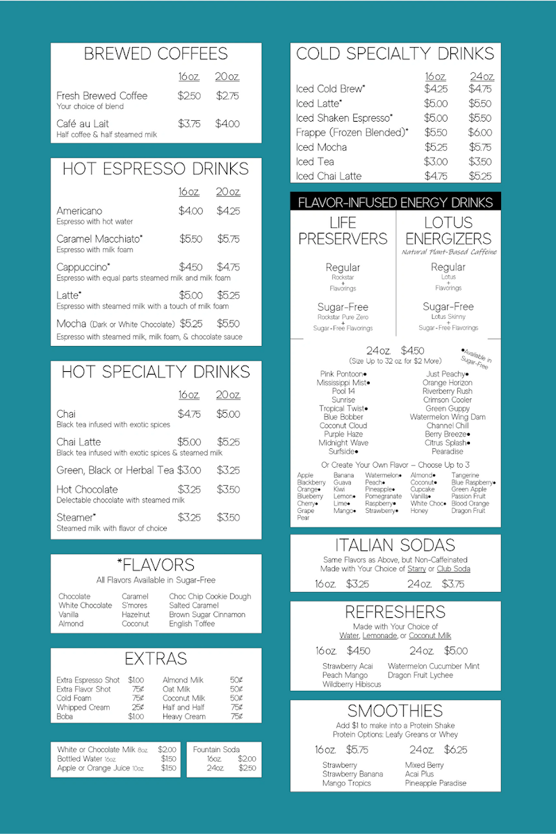 Current Coffee Company Photo Menu 4