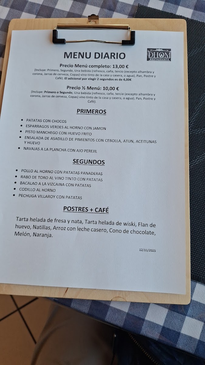 Dhom Restaurante Photo Menu 1