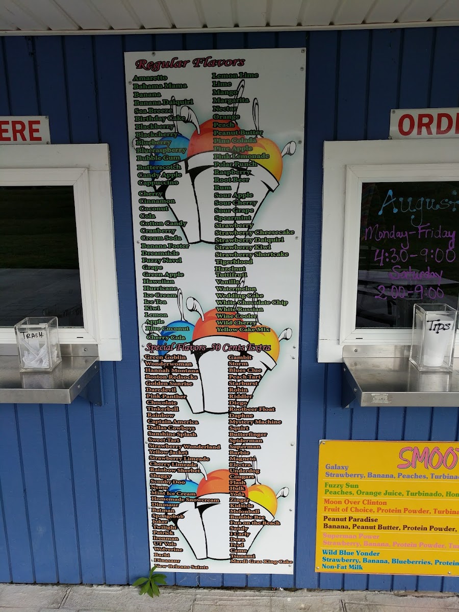 Sweet P's Snowball Shack Photo Menu 2