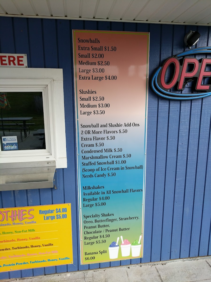 Sweet P's Snowball Shack Photo Menu 3