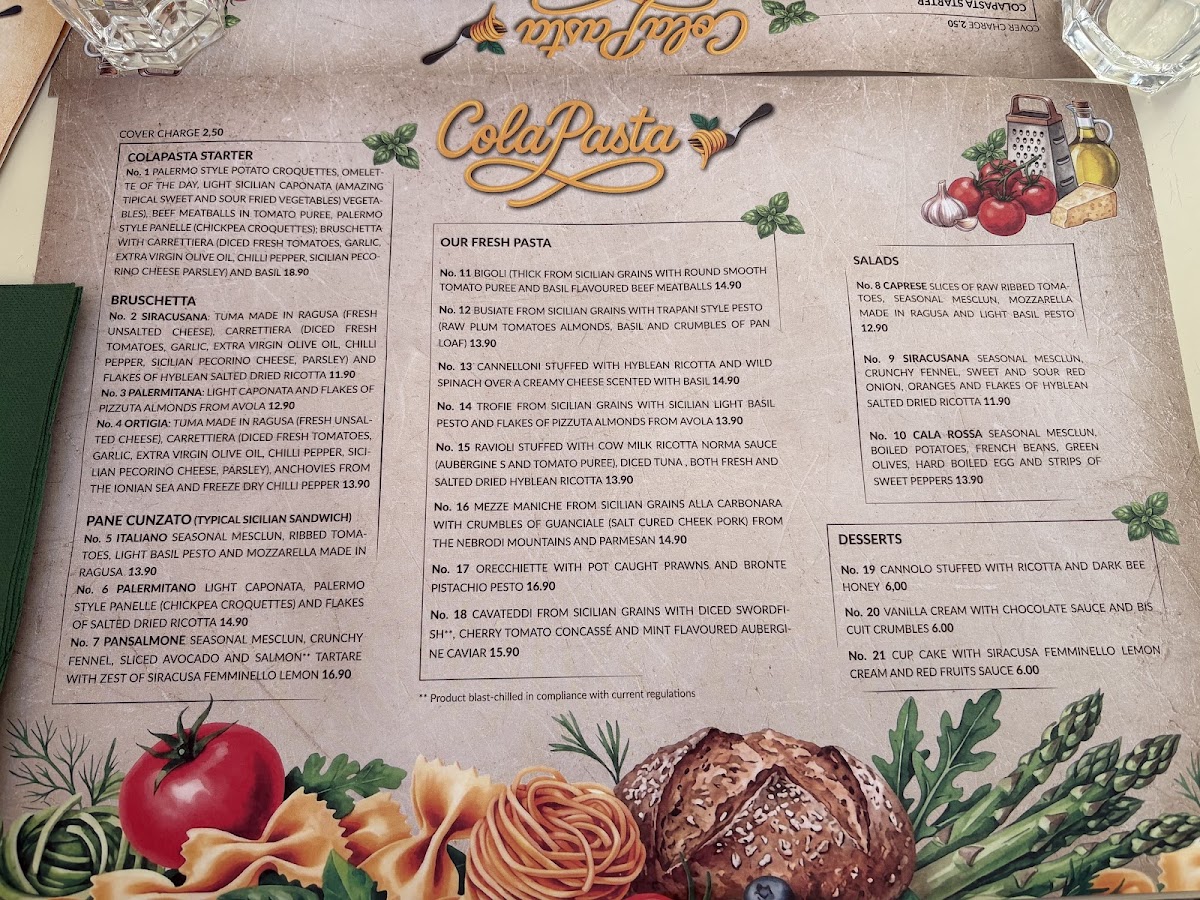 ColaPasta Photo Menu 1