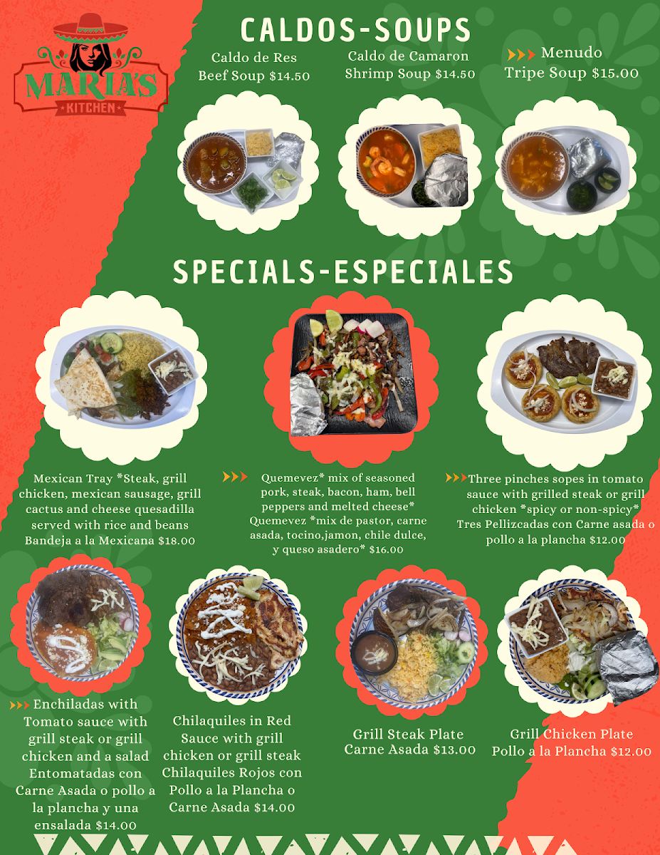 Maria's Kitchen & Store Photo Menu 2