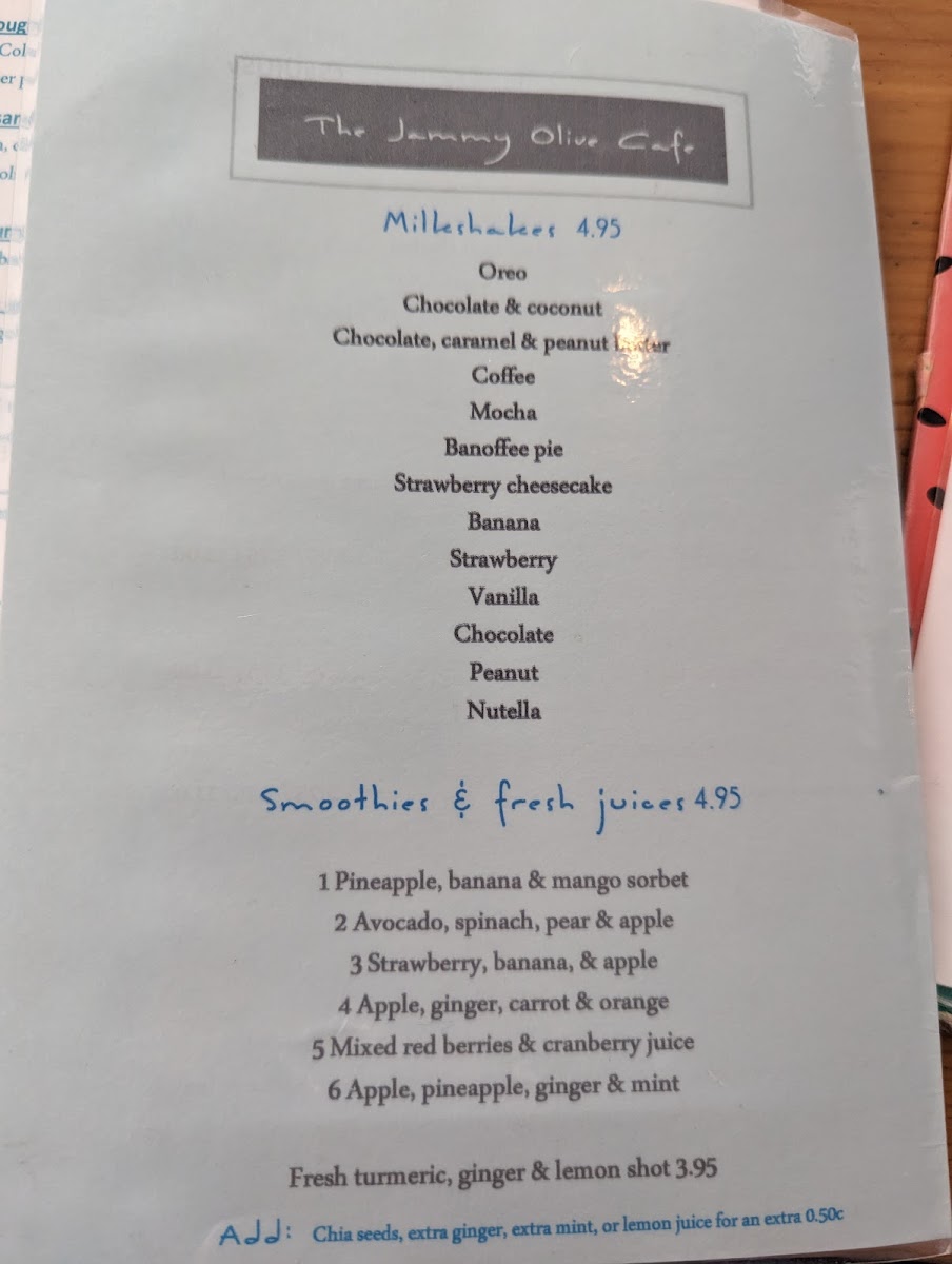 The Jammy Olive Cafe Photo Menu 10