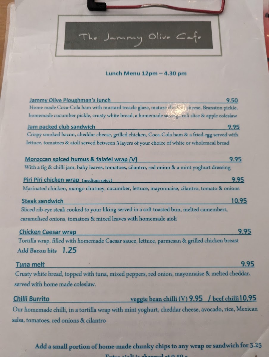 The Jammy Olive Cafe Photo Menu 5