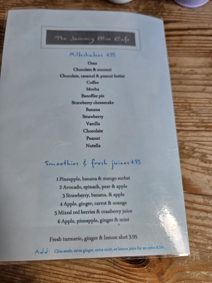 The Jammy Olive Cafe Photo Menu 6
