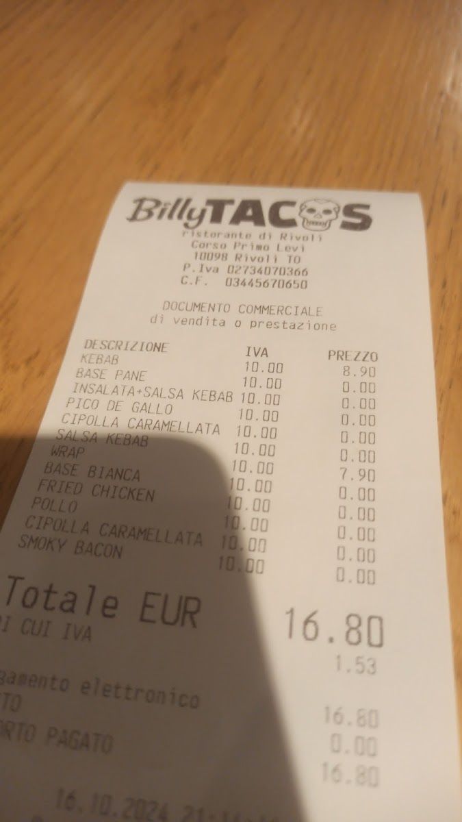 Billy Tacos - Rivoli Photo Menu 2