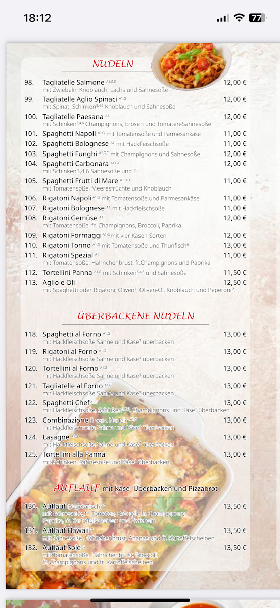 Toscana Pizzeria & Ristorante Photo Menu 1