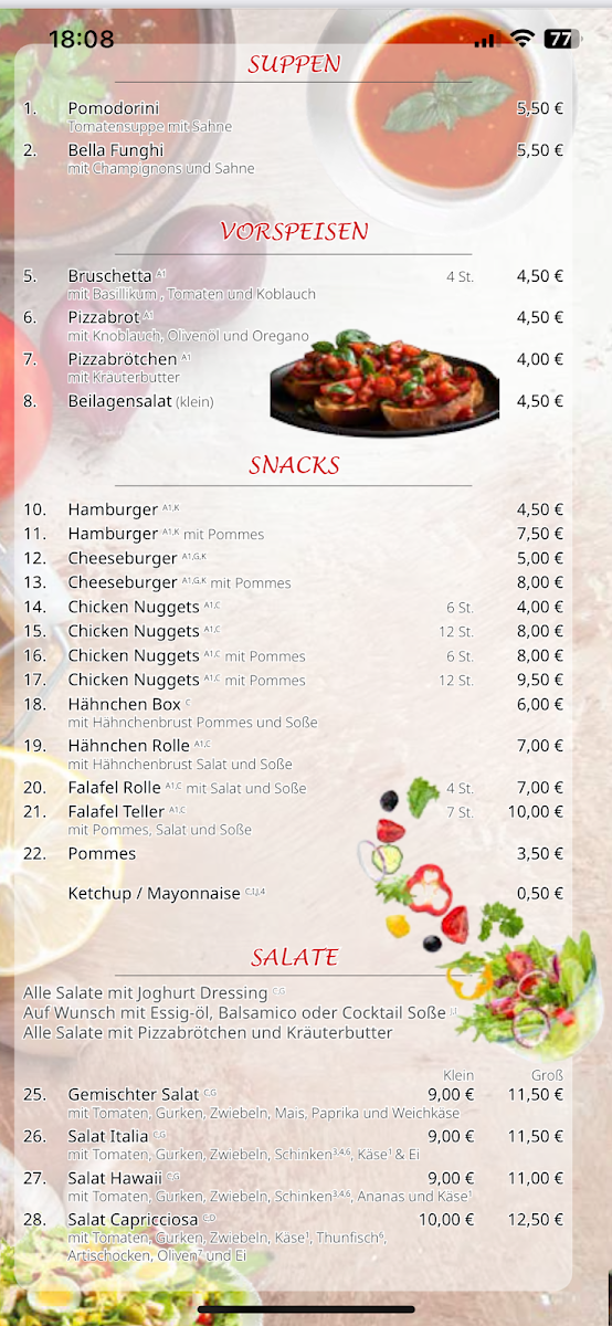 Toscana Pizzeria & Ristorante Photo Menu 2