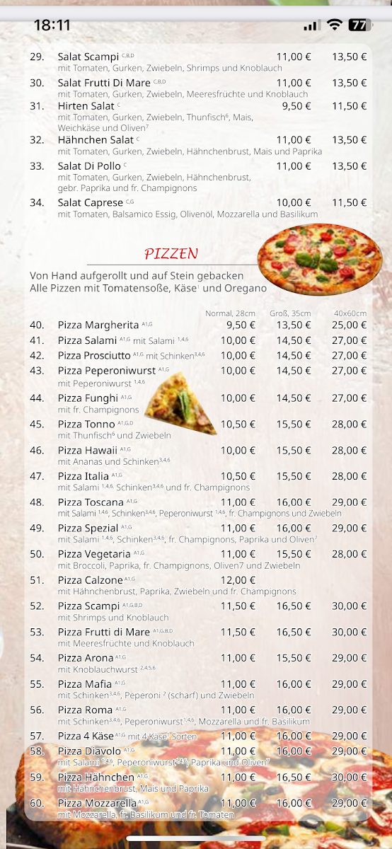 Toscana Pizzeria & Ristorante Photo Menu 5