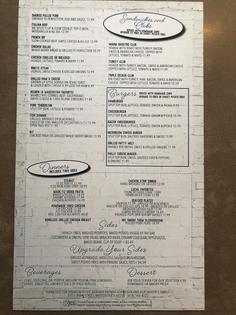 Skootr's Restaurant & Bar Photo Menu 3