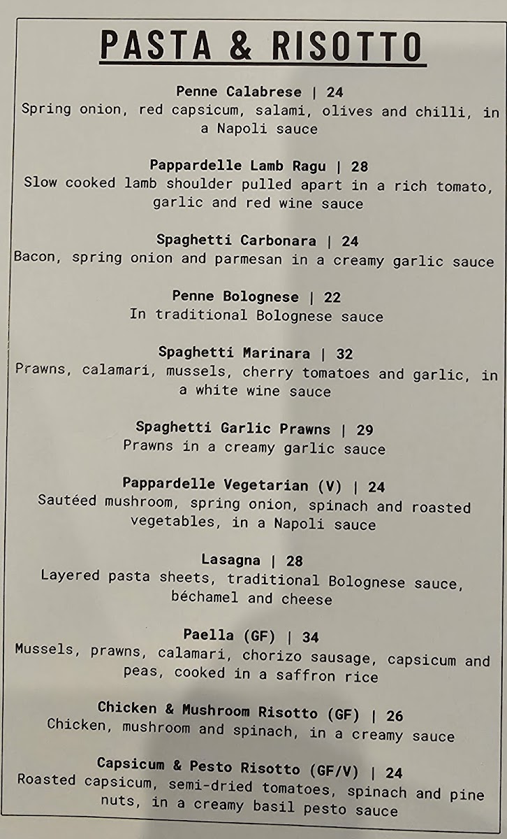 The Gap Bar & Grill Photo Menu 1
