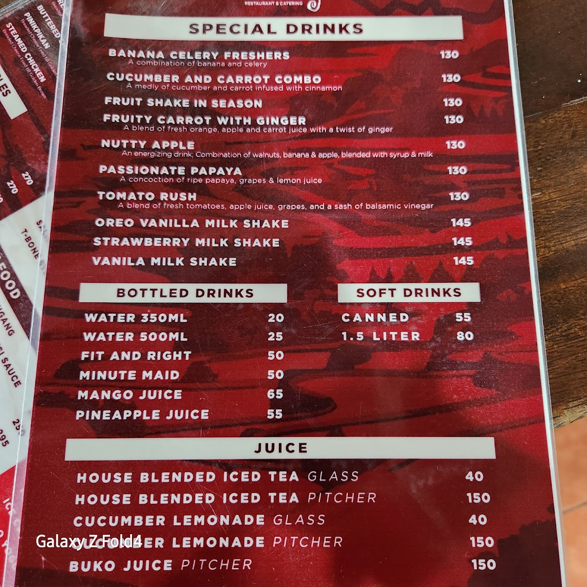 Calajo's Restaurant Photo Menu 1
