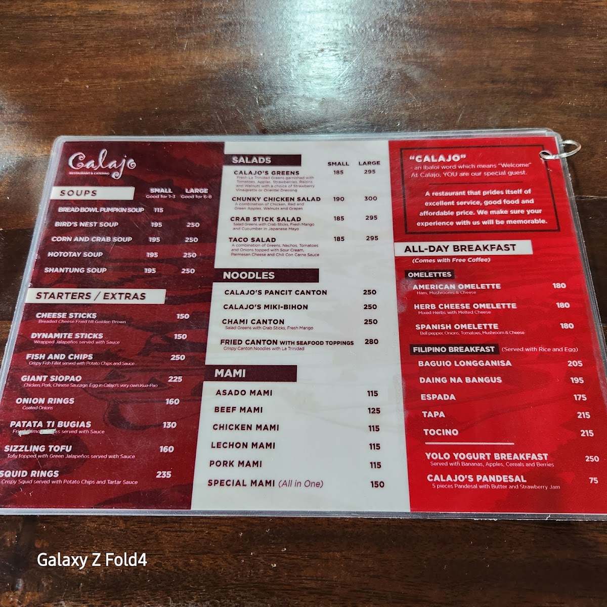 Calajo's Restaurant Photo Menu 2