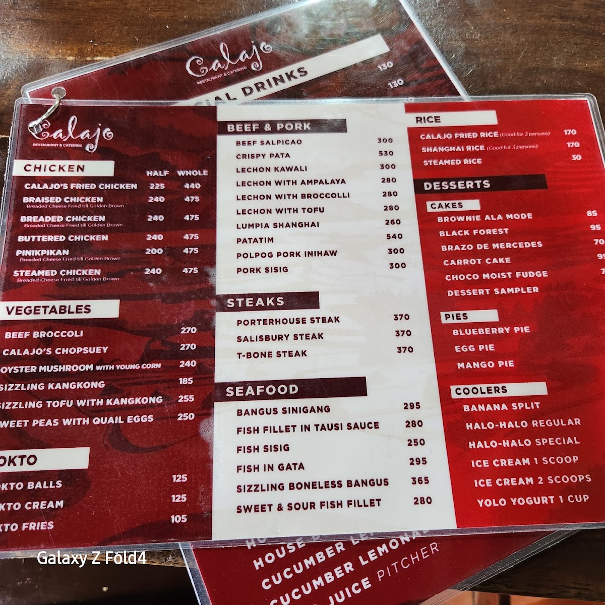 Calajo's Restaurant Photo Menu 3