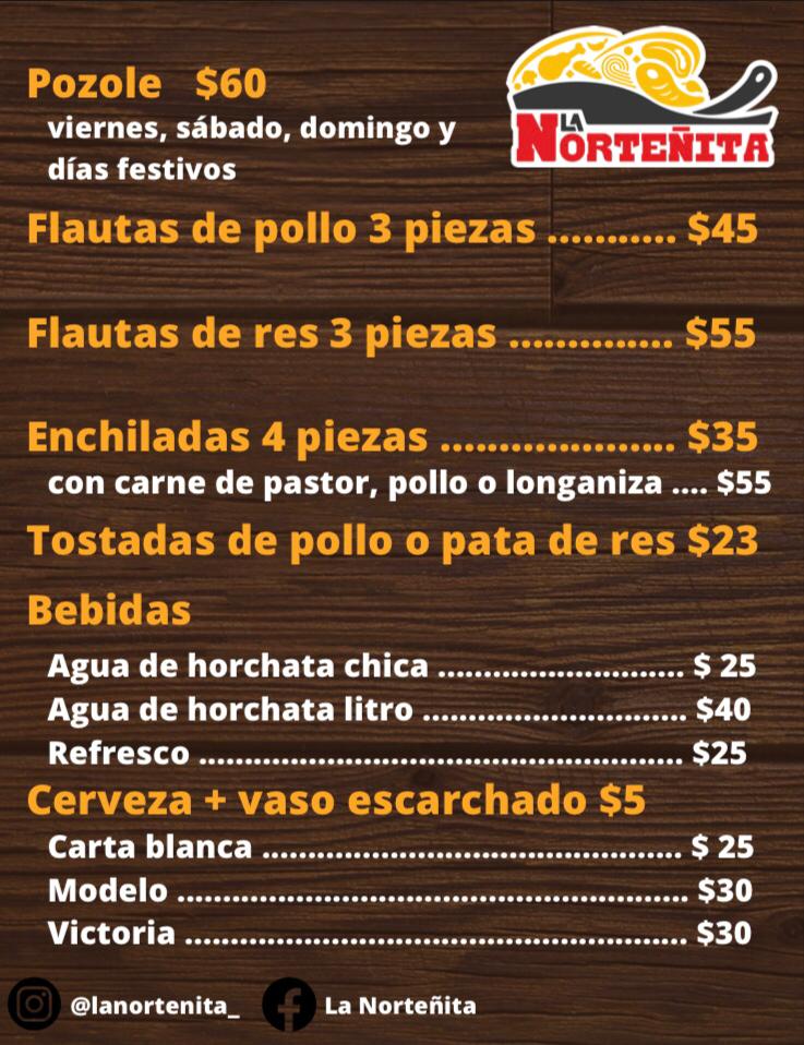 La Norteñita Photo Menu 1