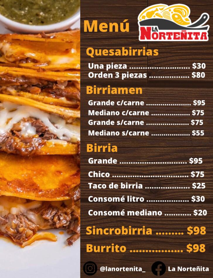 La Norteñita Photo Menu 3