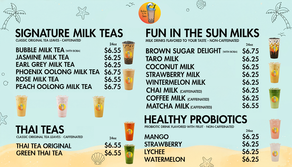 Boba by the Sea Photo Menu 1