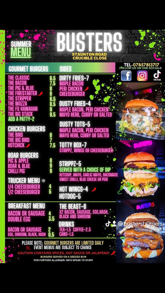 Busters Burgers Photo Menu 1