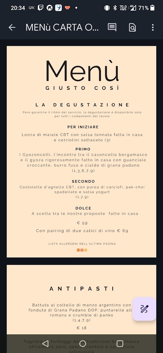 GiustoCosì Photo Menu 4