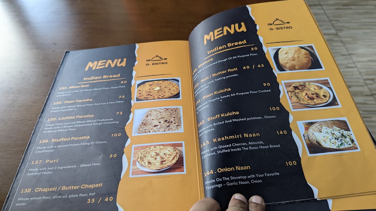 G bistro airport indian restaurant Phuket Photo Menu 1