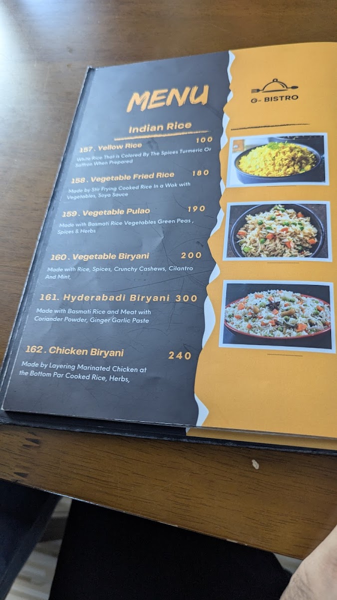 G bistro airport indian restaurant Phuket Photo Menu 2