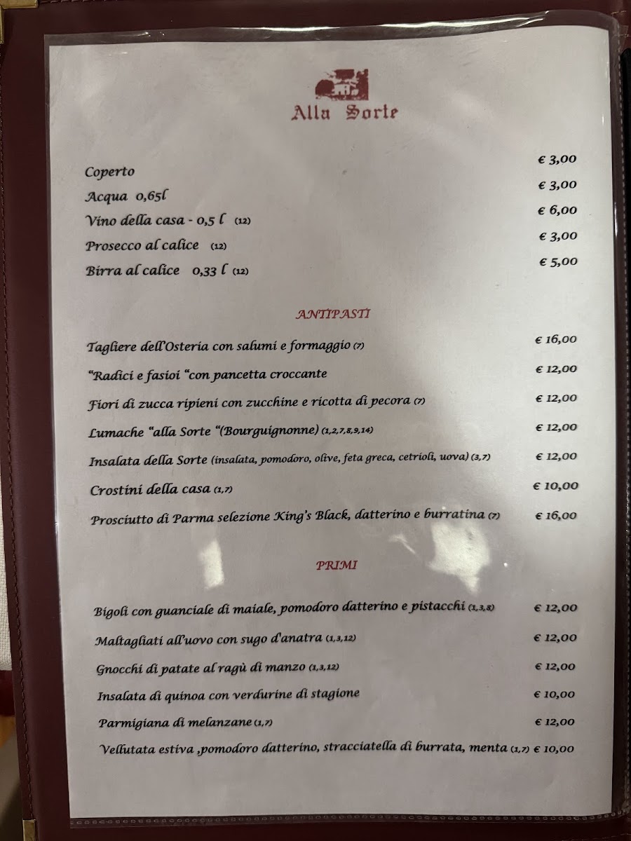 Antica Osteria alla Sorte Photo Menu 1