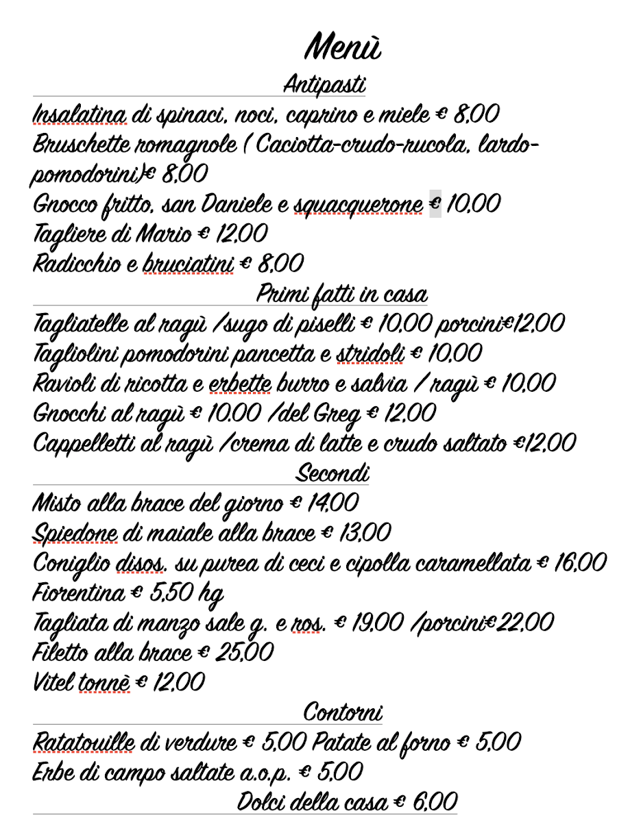 Trattoria Storica da Mario Photo Menu 1