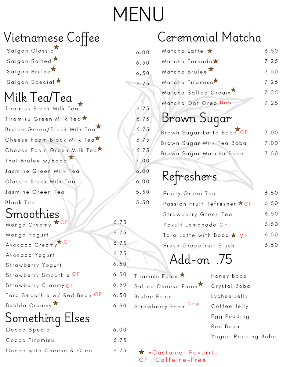 September Coffee House Photo Menu 1
