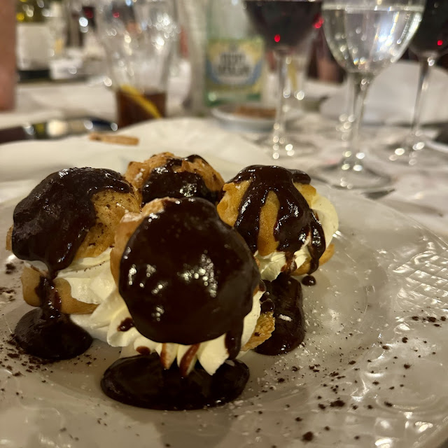 Profiteroles with Hot Chocolate