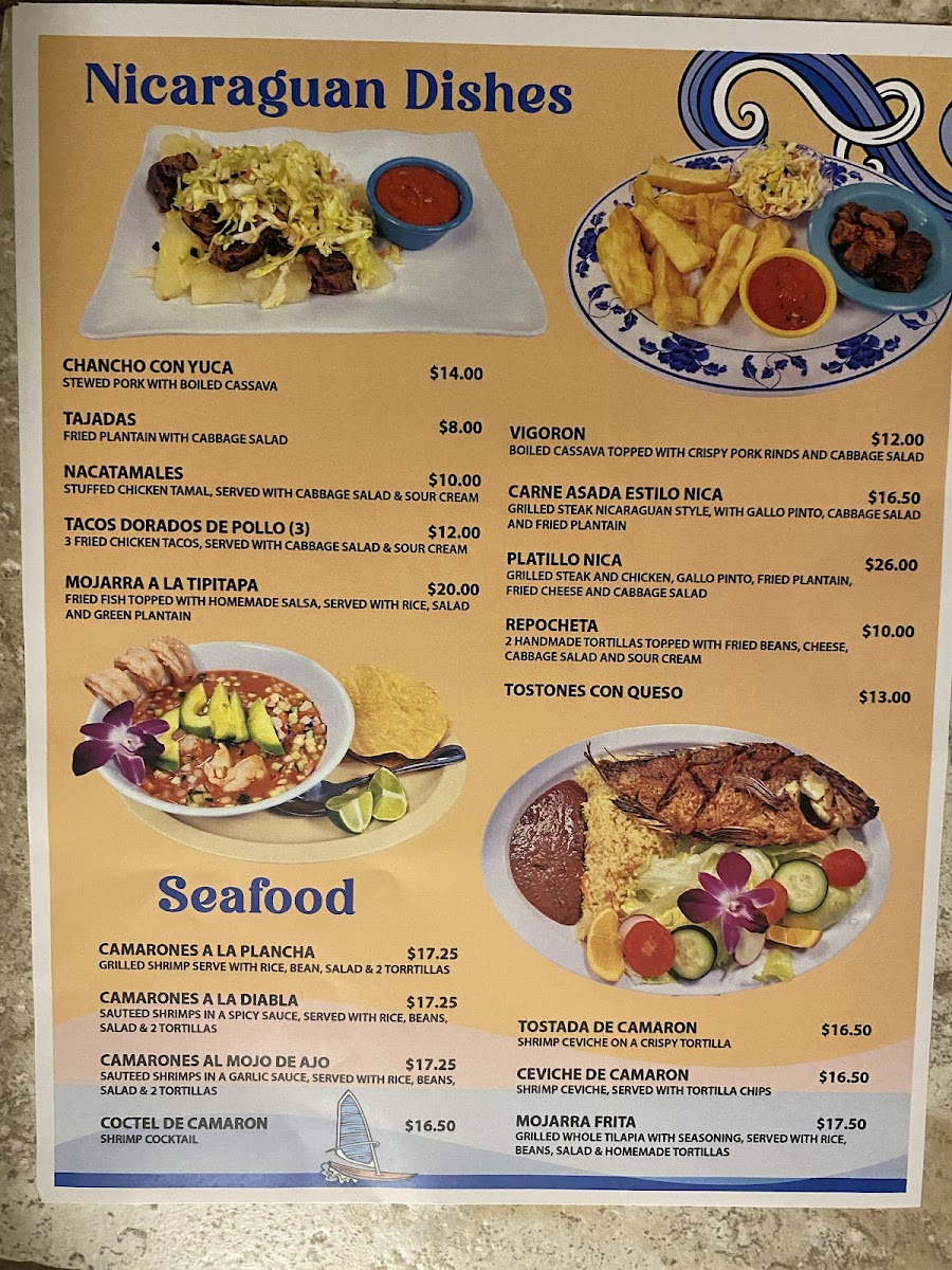 El Centro Americano Restaurant Photo Menu 2