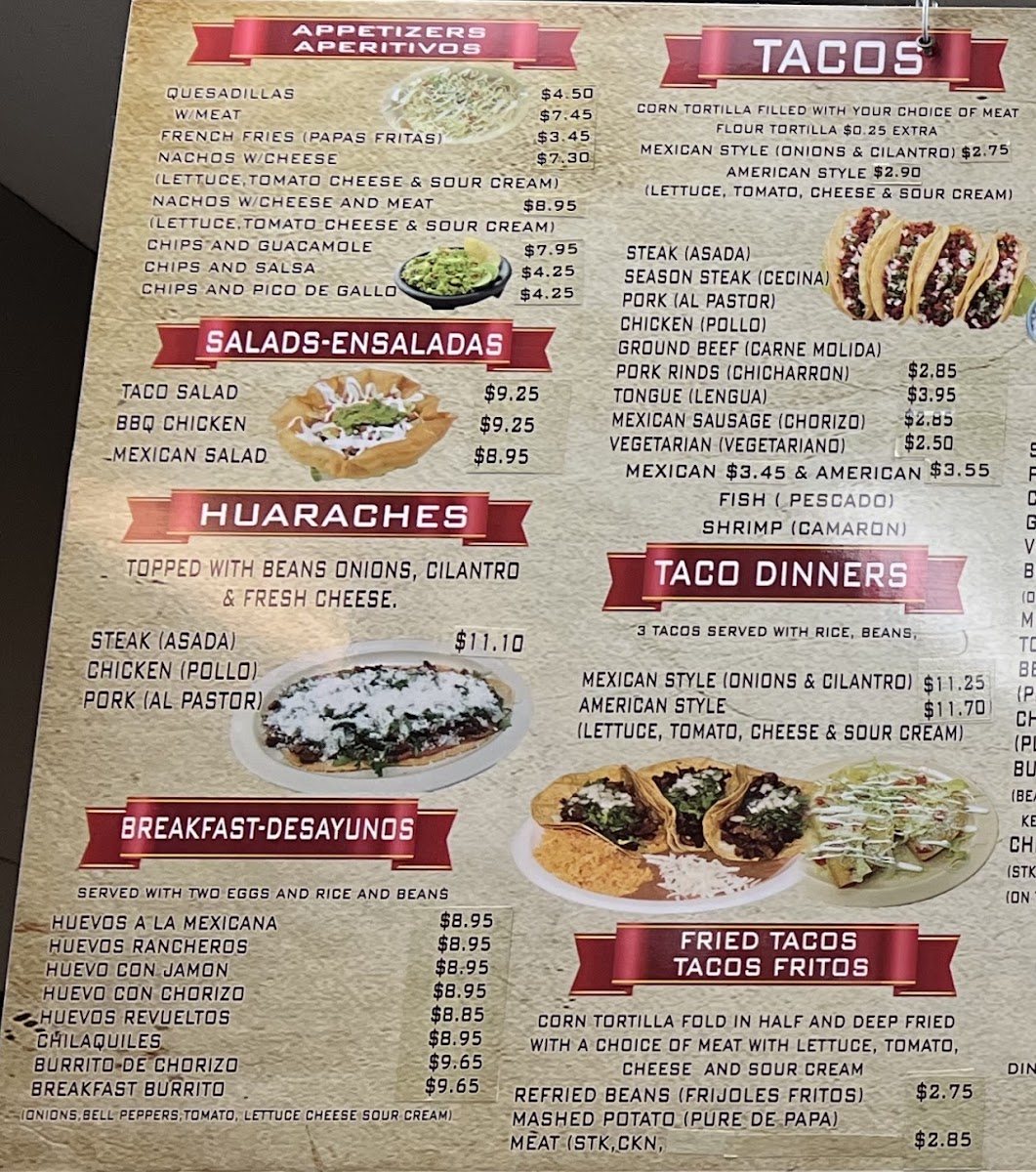 Mary's Tacos Photo Menu 4