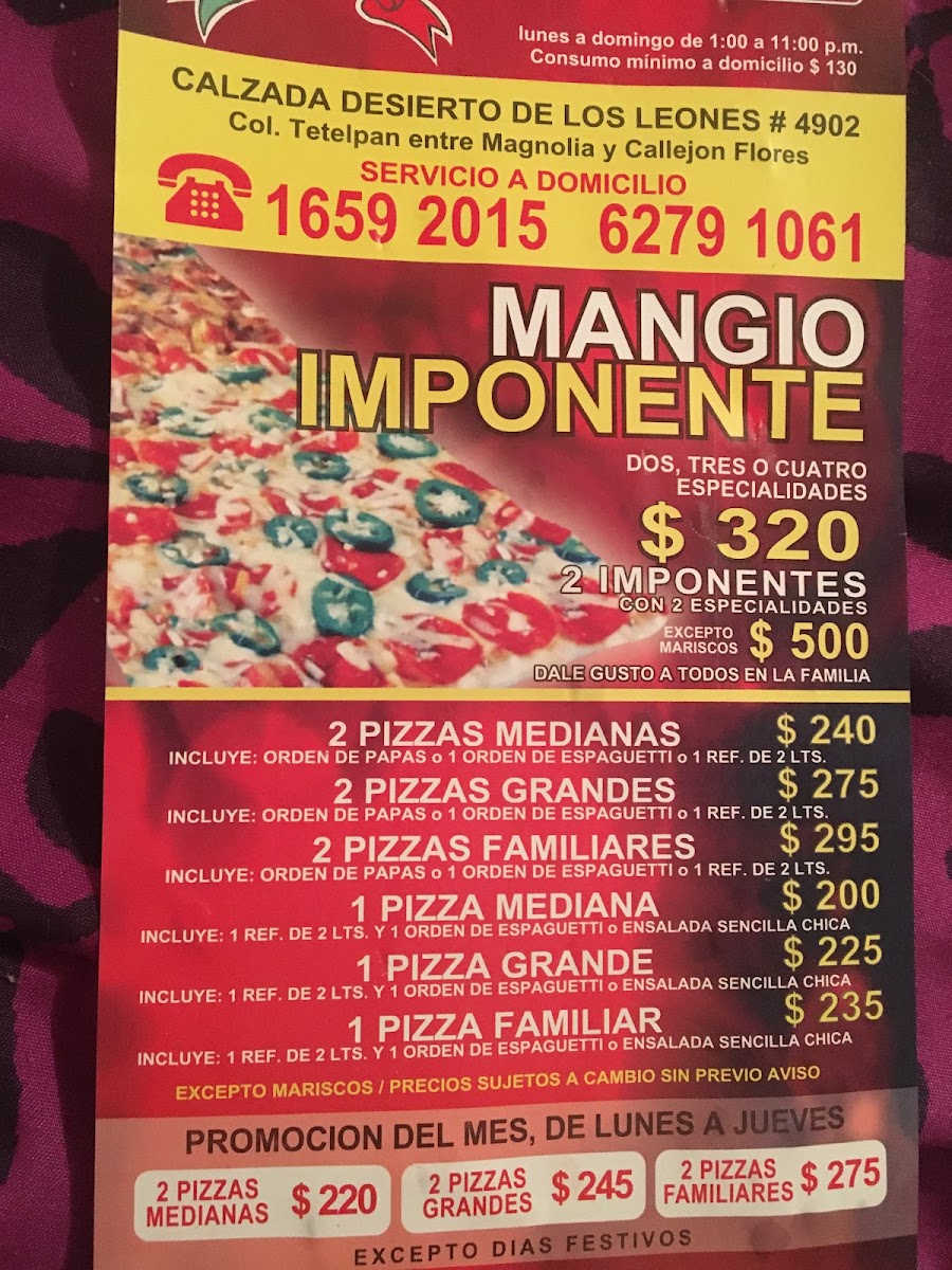Mangio Pizza Photo Menu 4