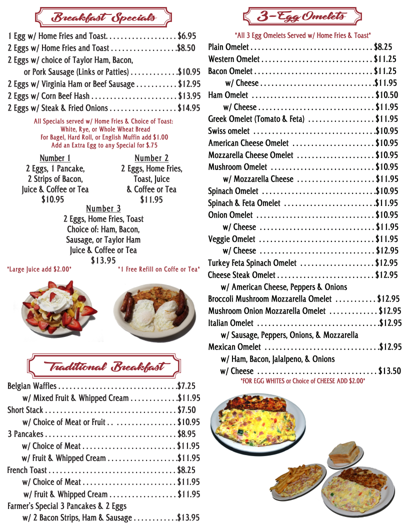Three Brothers Restaurant Photo Menu 1