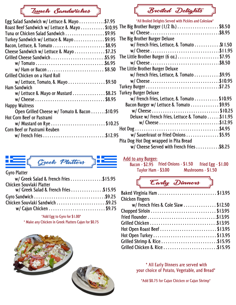 Three Brothers Restaurant Photo Menu 5