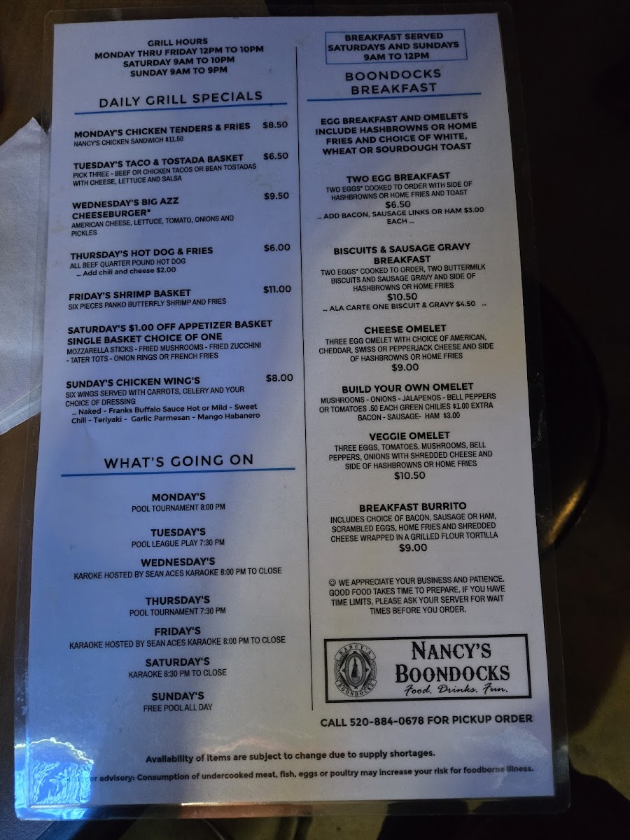 Nancy's Boondocks Photo Menu 3