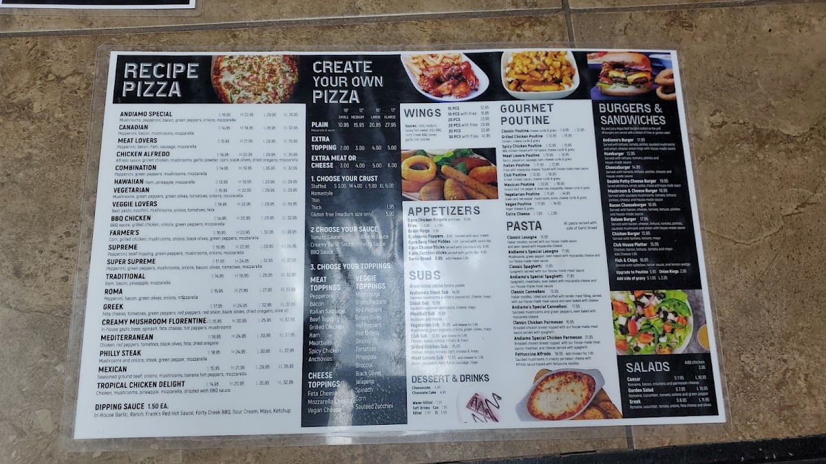 Andiamo Pizzeria (Lincoln Heights) Photo Menu 1