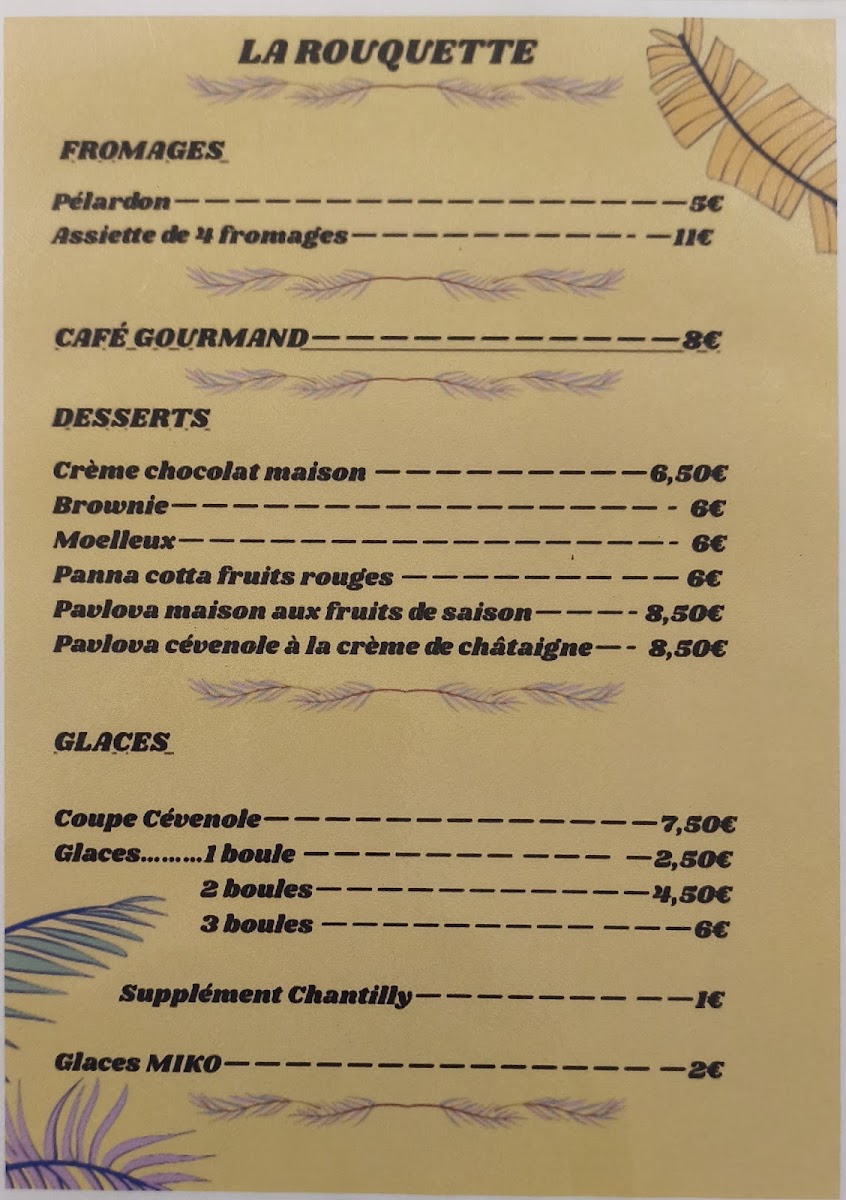 La Rouquette Photo Menu 3