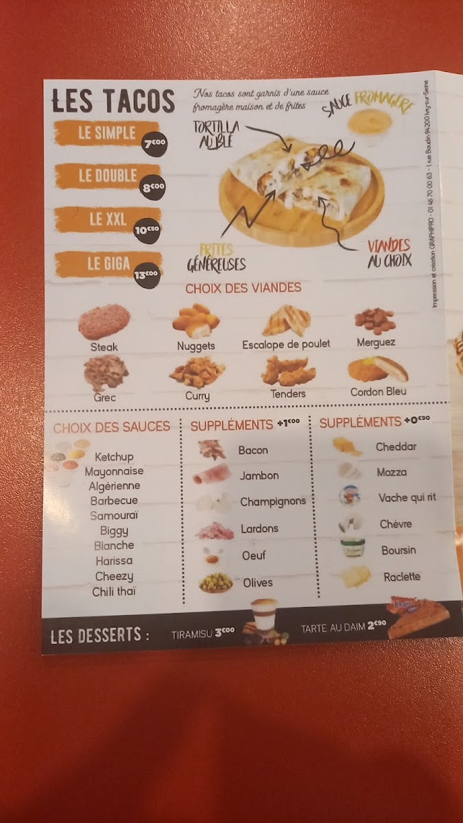 O’REGAL , KEBAB,TACOS,BURGER,PANINI Photo Menu 3