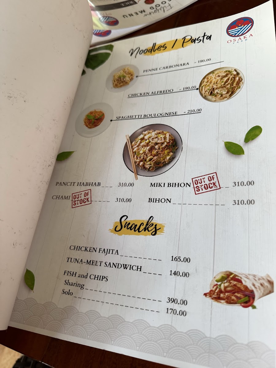 Osaka Farm (Cafe and Restaurant) Photo Menu 9