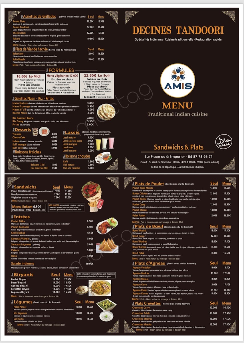 DECINES TANDOORI Photo Menu 1