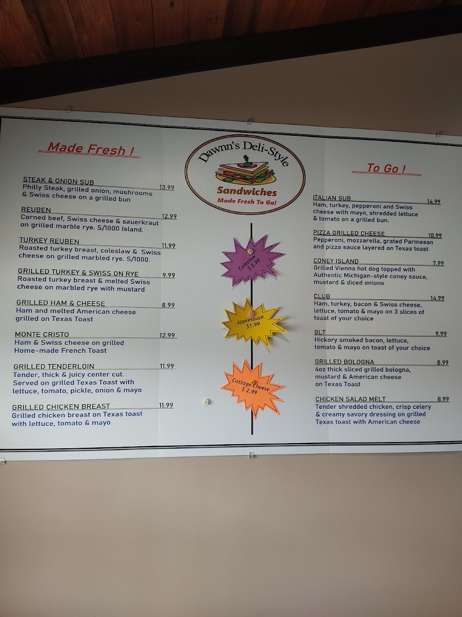 Dawnn's Deli Photo Menu 1