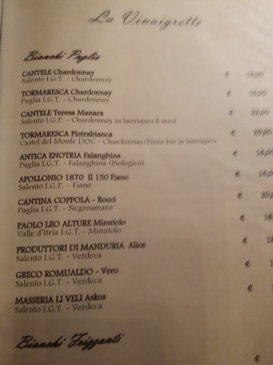 Ristorante La Vinaigrette Photo Menu 5