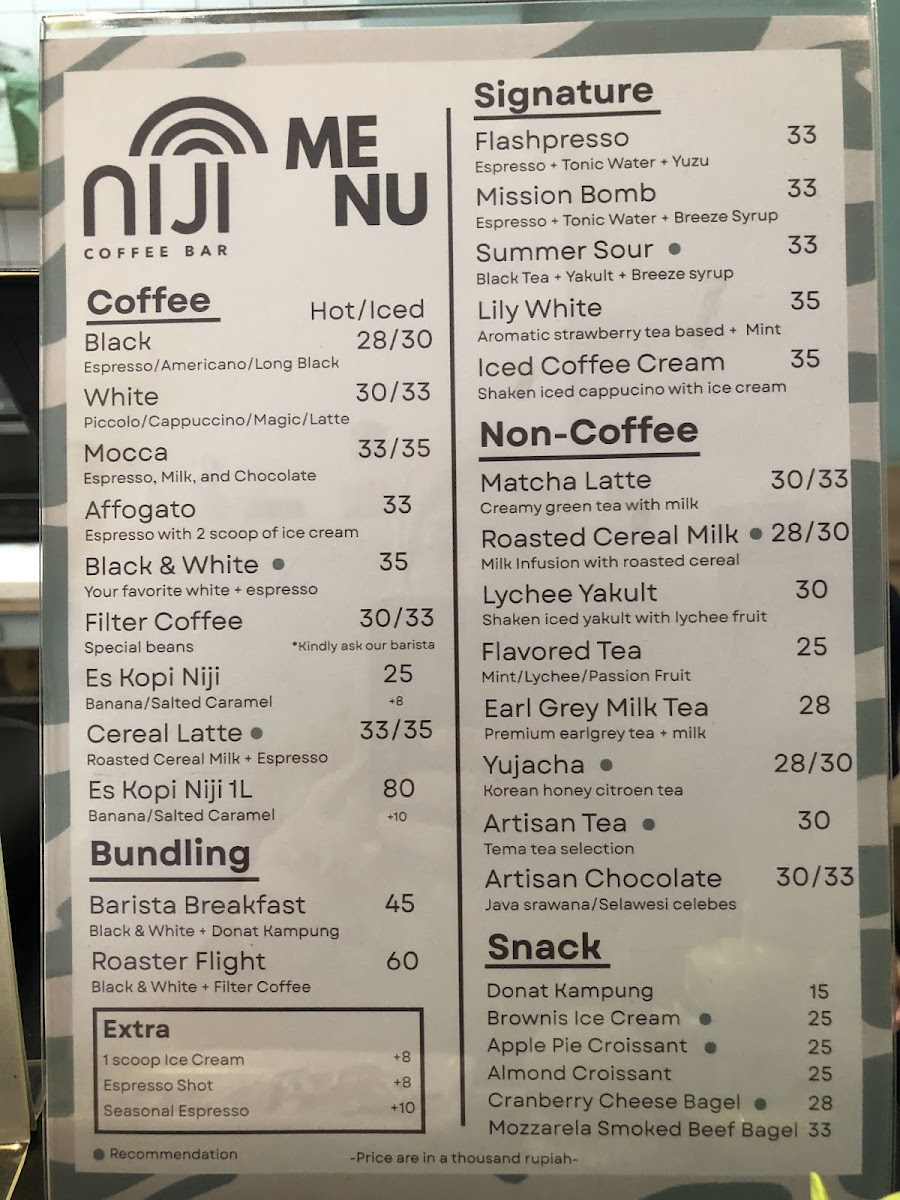NIJI Coffee Bar Photo Menu 2
