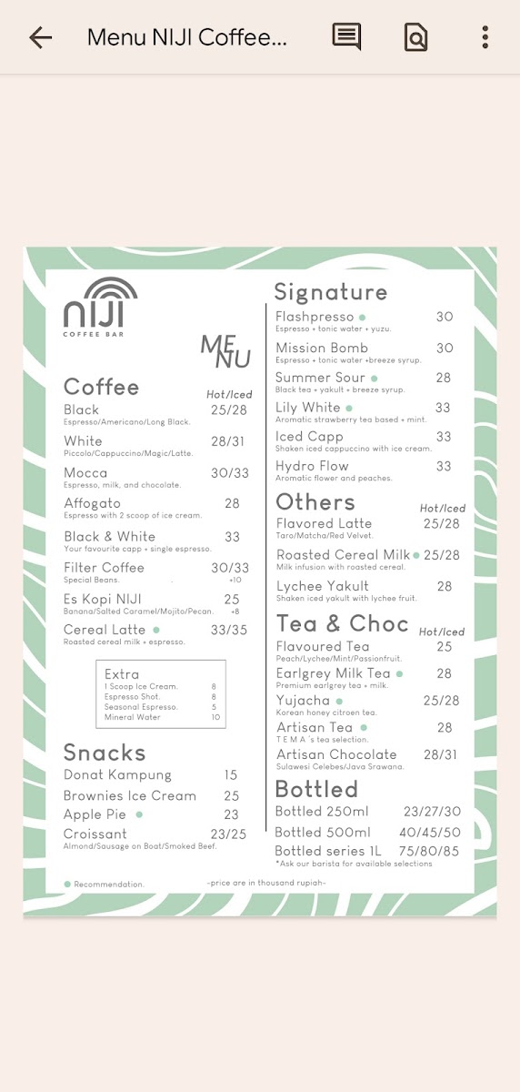 NIJI Coffee Bar Photo Menu 8