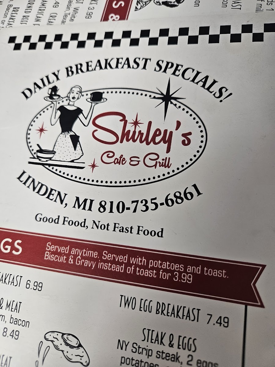 Shirley's Cafe & Grill Photo Menu 1