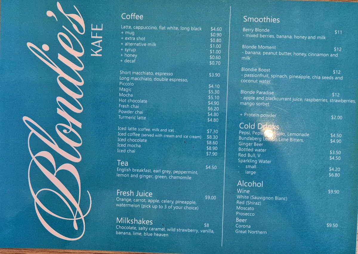 Blondie's Kafe Photo Menu 6
