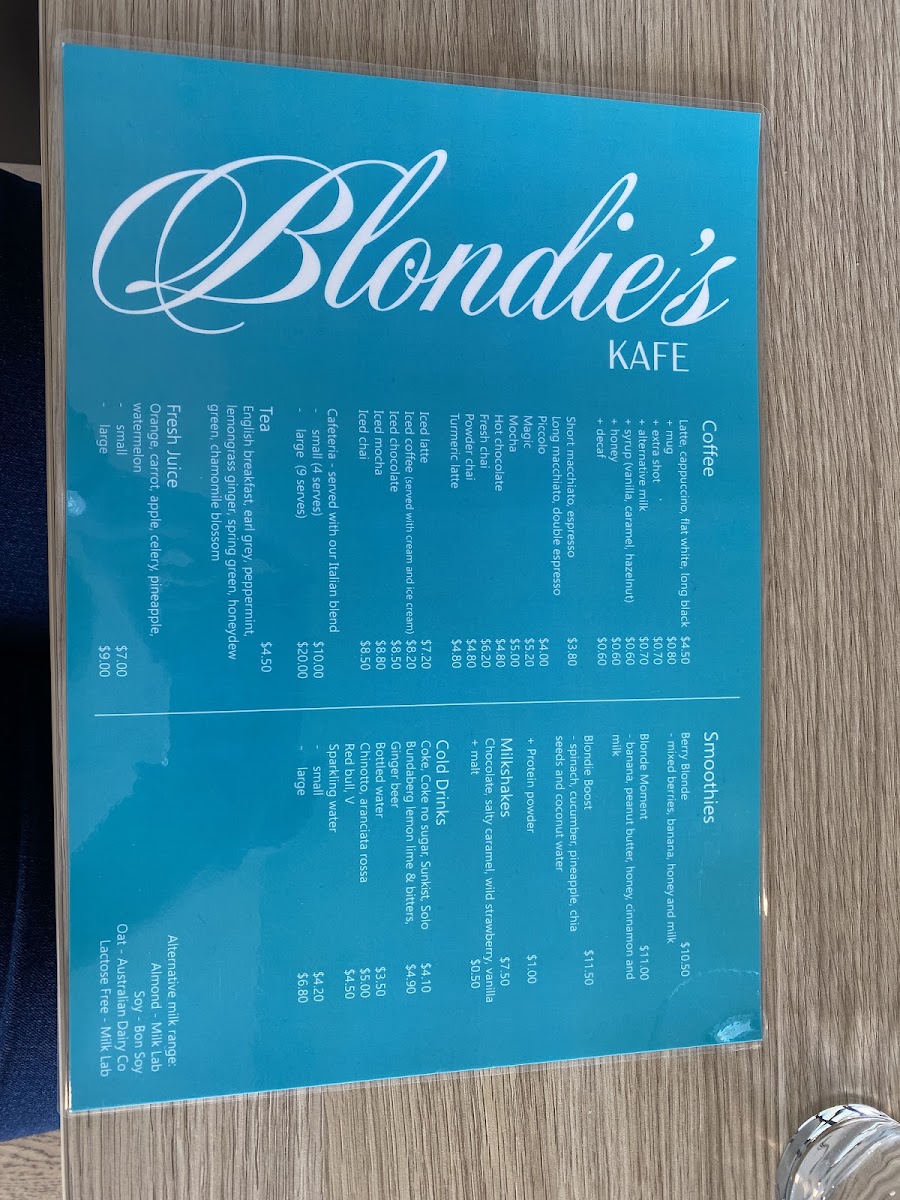 Blondie's Kafe Photo Menu 8